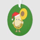 Santa Tuba Speler Egghead Ornament (voorkant)