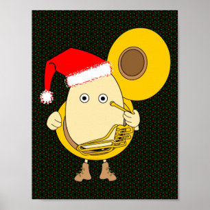 Santa Tuba Speler Egghead Poster