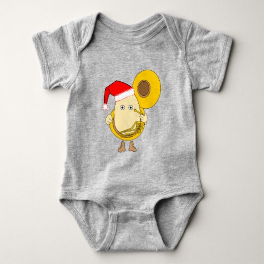 Santa Tuba Speler Egghead Romper (Voorkant)