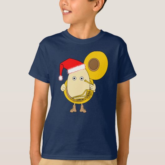 Santa Tuba Speler Egghead T-shirt (Voorkant)