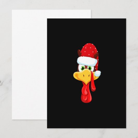 Santa Turkey Face Merry Thanksmas Happy Thanksgivi Kaart (Voorkant / Achterkant)