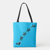 Santa Turquoise-Canvas tas (Achterkant)
