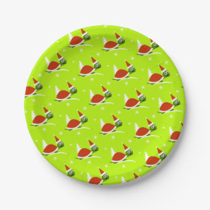 Santa Turtle Christmas Paper Party Borden Papieren Bordje