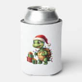 Santa Turtle Christmas Ugly Sweater Funny Holiday  Blikjeskoeler (Blikje Voorkant)