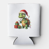 Santa Turtle Christmas Ugly Sweater Funny Holiday Blikjeskoeler (Voorkant)
