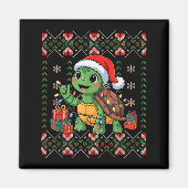 Santa Turtle Christmas Ugly Sweater Funny Holiday Magneet (Voorkant)