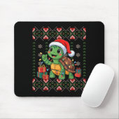 Santa Turtle Christmas Ugly Sweater Funny Holiday  Muismat (Met muis)