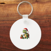 Santa Turtle Christmas Ugly Sweater Funny Holiday Sleutelhanger (Voorkant)