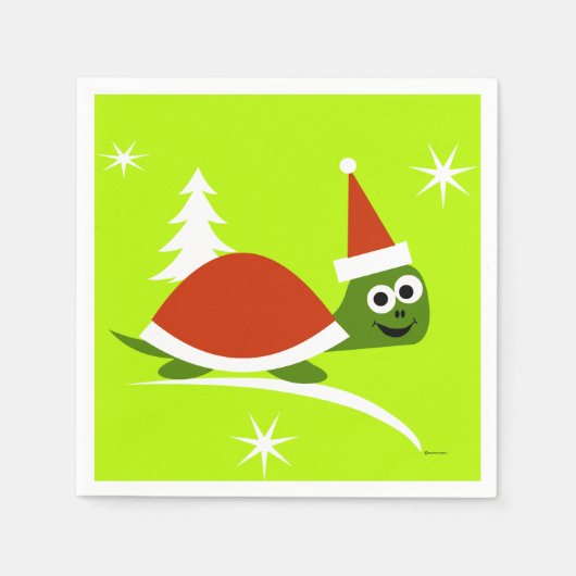 Santa Turtle-kerstcadeau, Napels Servet (Voorkant)