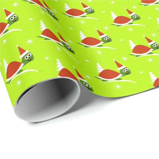 Santa Turtle Kinderen Kerst Inpakpapier (Rol Hoek)
