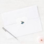 Santa Turtle Riding T-Rex Reindeer Christmas Light Hart Sticker (Envelop)