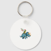 Santa Turtle Riding T-Rex Reindeer Christmas Light Sleutelhanger (Voorkant)