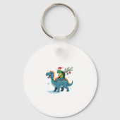Santa Turtle Riding T-Rex Reindeer Christmas Light Sleutelhanger (Voorkant)