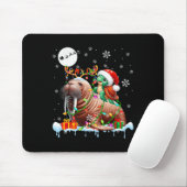 Santa Turtle Riding Walrus Rendier Christmas Zee Muismat (Met muis)