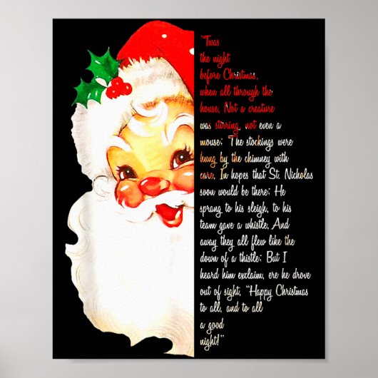 Santa Twas The Night Before Christmas Matching Paj Poster (Voorkant)
