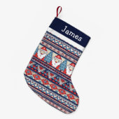 Santa Ugly Kersttrui Monogram Kleine Kerstsok (Voorkant (Hangend))