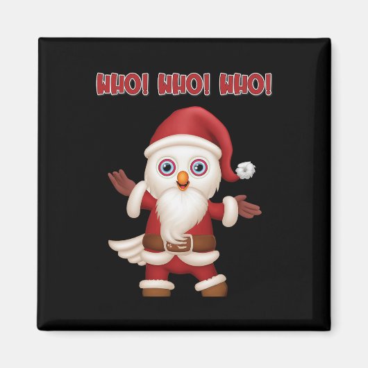 Santa Uil Feestelijke Fun Kerstmis Magneet (Voorkant)