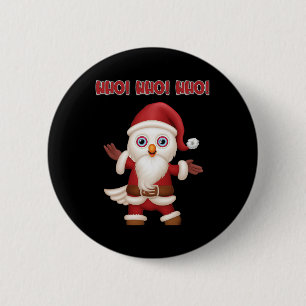 Santa Uil Feestelijke Fun Kerstmis Ronde Button 5,7 Cm