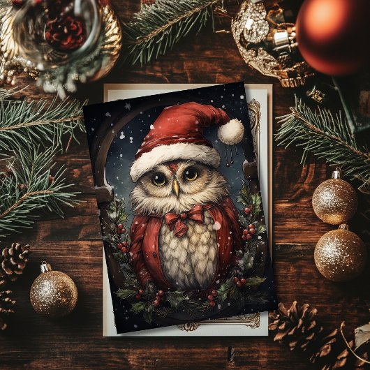 Santa Uil Flat Vakantie Kaart