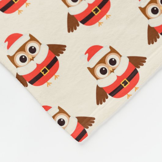 Santa Uil Fleece Deken (Hoek)