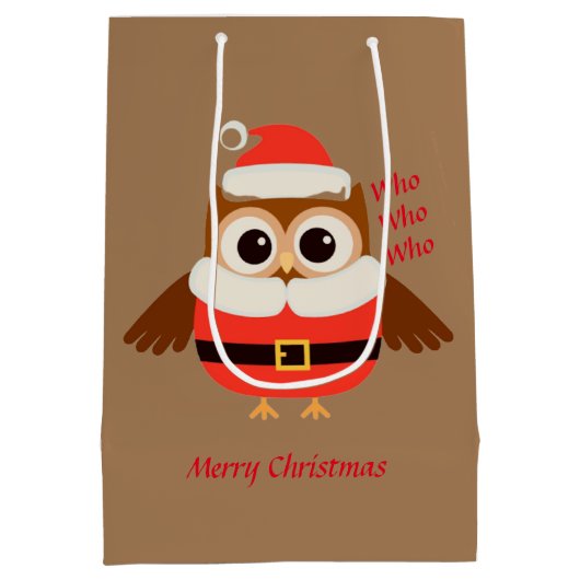 Santa Uil Giftbag Medium Cadeauzakje (Achterkant)