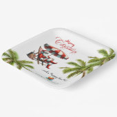 Santa under a Beach Umbrella Christmas Papieren Bordje (Gebogen)