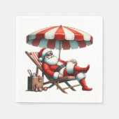 Santa under a Beach Umbrella Christmas Servet (Voorkant)