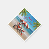 Santa under a Beach Umbrella Christmas Servet (Hoek)