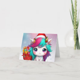 Santa Unicorn Feestdagen Kaart
