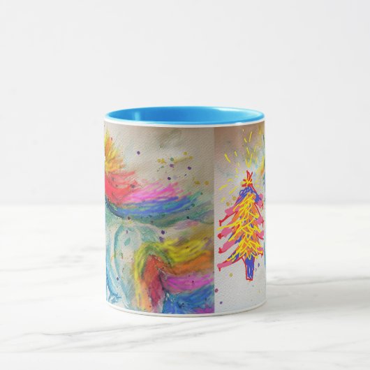 Santa Unicorn Kerstmok Blue Mok (Midden)