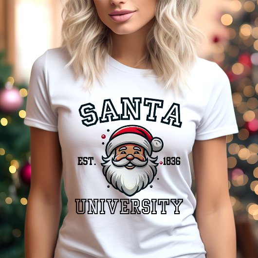 Santa University Varsity Kerstmis Tri-Blend Shirt