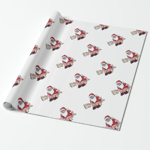 Santa Using Toilet Cadeaupapier