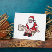 Santa Using Toilet Fotoplaat (Zijkant)
