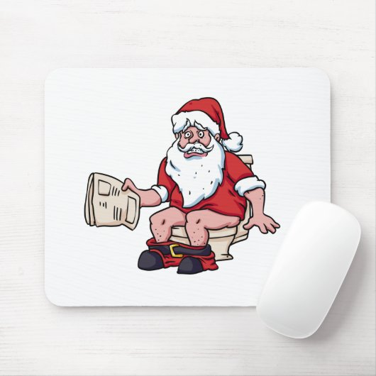 Santa Using Toilet Muismat (Met muis)