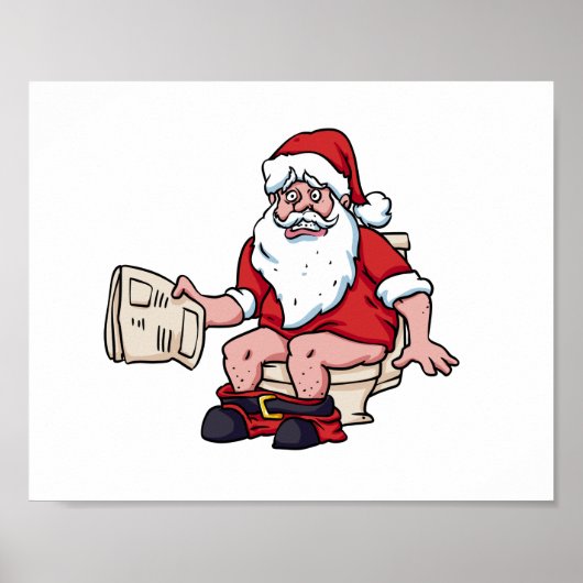 Santa Using Toilet Poster (Voorkant)