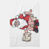 Santa Using Toilet Theedoek (Verticaal)