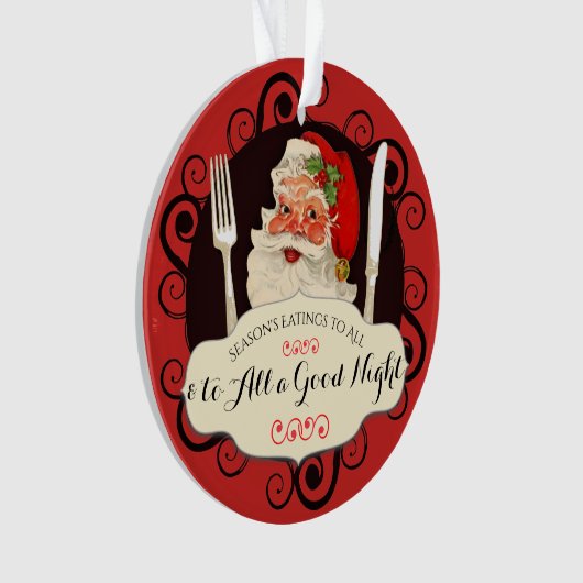  Santa utensils foodie Kerstversiering Ornament (voorkant)