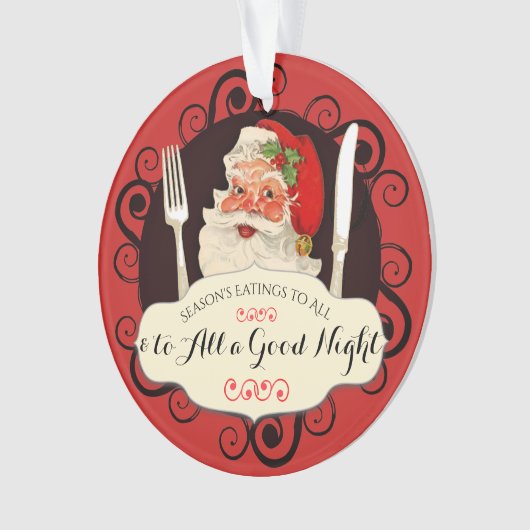  Santa utensils foodie Kerstversiering Ornament (voorkant)