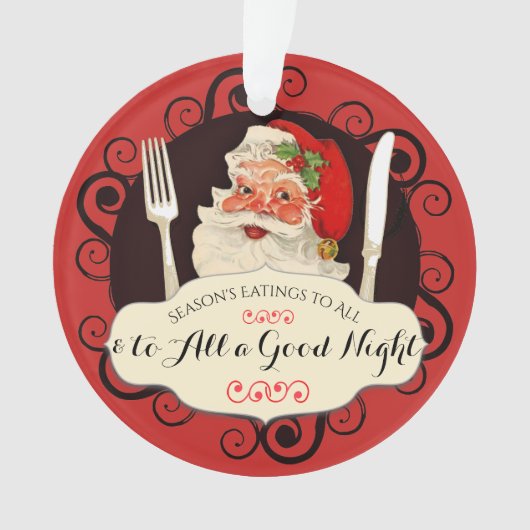  Santa utensils foodie Kerstversiering Ornament (voorkant)
