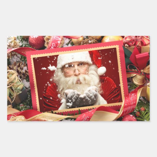 Santa/UW PHOTO aangepaste stickers voor feestdagen (Voorkant)