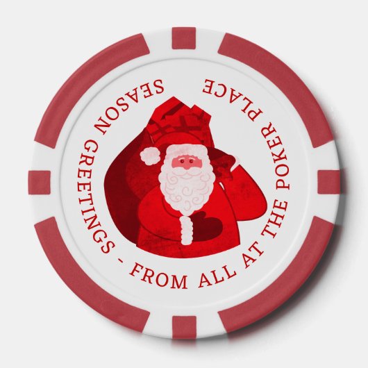 Santa Vader Kerstmis rode naam cadeau Poker Chips (Voorkant)