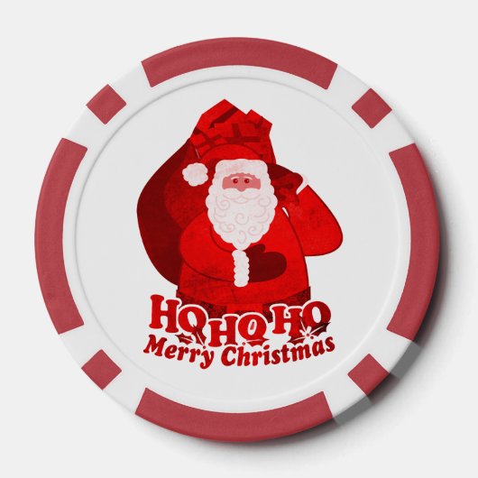 Santa Vader Kerstmis rode naam cadeau Poker Chips (Achterkant)