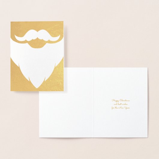 Santa Vader Kerstmis witte baard gouden kaart (Display)