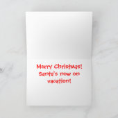 Santa Vakantie op het strand Ho Ho Ho Feestdagen Kaart (Binnen)