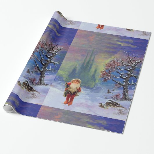 SANTA VAN DE GNOMEN CADEAUPAPIER (Uitgerold)