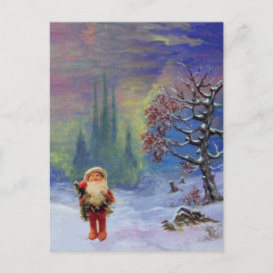 SANTA VAN DE GNOMES Blue Winter Holiday Kerstmis Feestdagenkaart