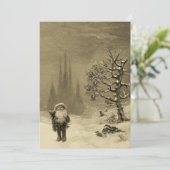 SANTA VAN DE GNOMES, CHRISTMAS PARTIJ Sepia Brown Kaart (Staand voorkant)