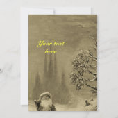 SANTA VAN DE GNOMES, CHRISTMAS PARTIJ Sepia Brown Kaart (Achterkant)