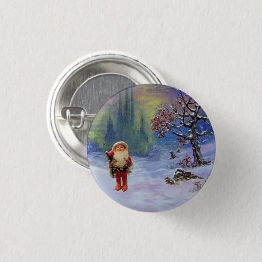 SANTA VAN DE GNOMES Funny Kerstmis Ronde Button 3,2 Cm (Voorkant /achterkant)