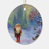 SANTA VAN DE GNOMES MET RODE RUBY KERAMISCH ORNAMENT (Links)
